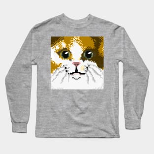 Calico Cat Pixel Art Long Sleeve T-Shirt